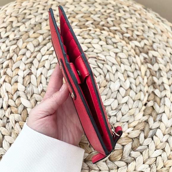 Kate Spade red leather flip open wallet - Picture 3 of 8